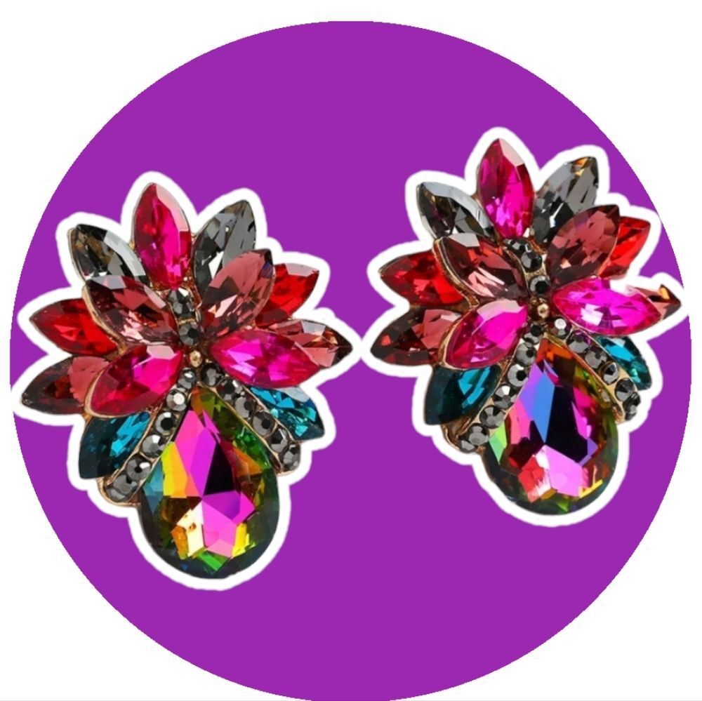 NWOT Chunky Rhinestone Earrings